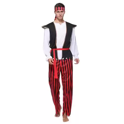 Men Pirate Costume For Halloween