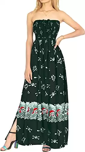 Strapless Caribbean Pirate Maxi Dress