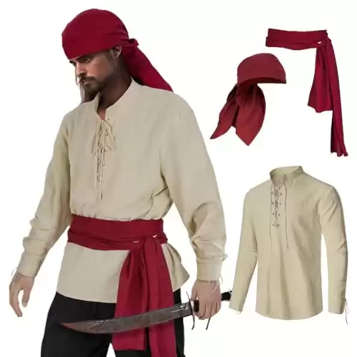 Pirate 3 Pcs Costume Set Renaissance Pirate