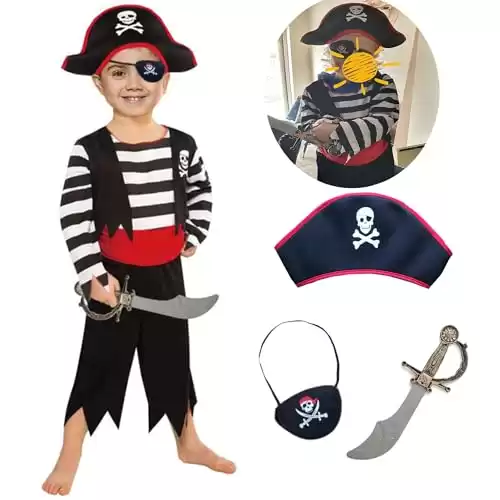 Children's Pirate Costume with Pirate Hat,Eyepatch