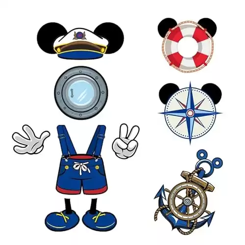 10 Pcs Cute Mouse Captain Sea Navigation