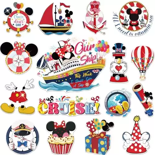 16PCS Cruise Door Magnet Decorations, Captain Mouse Cruise Door Decor