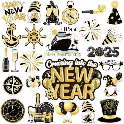 23 Pcs New Year Cruise Door Magnet