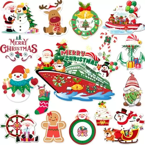 16Pcs Christmas Cruise Door Decorations Magnets