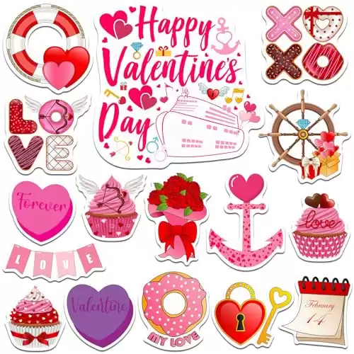 16 Pcs Valentine's Day Cruise Door Decorations Magnetic