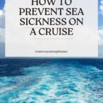 Text over ocean wake: "How to Prevent Sea Sickness on a Cruise" from cruisevacationplanner.