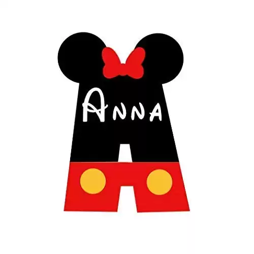 For Disney Cruise Custom Door Magnet - Personalized Girl Mouse Initial With Optional Name