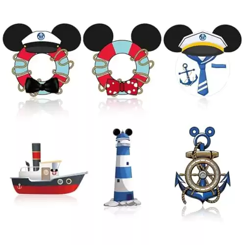 12 Pcs Cruise Door Magnet Stickers, Cute Captain Sea Navigation Door Decorations