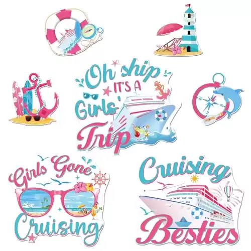 Cruise Door Decorations Magnetic - 7 Pcs Girls Trip Cruise Door Magnets