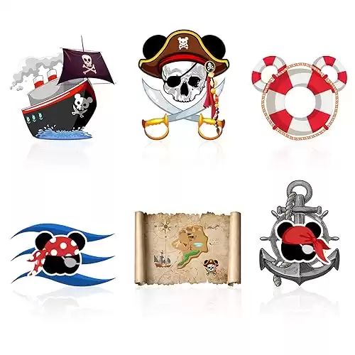 12 Pcs Cruise Door Magnet Stickers, Pirate Captain Mouse