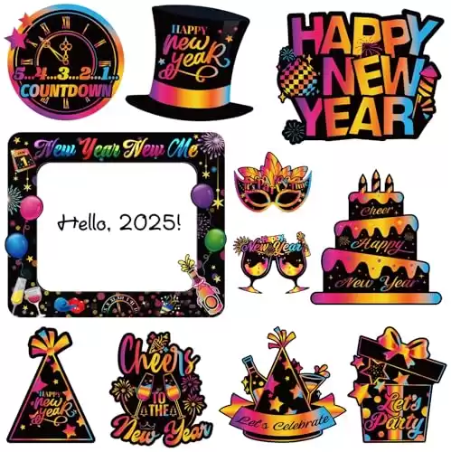 New Years Eve Holiday Metal Door Decoration Magnetic Stickers for Cruise Door Stateroom