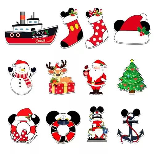 12 Pcs Christmas Cruise Door Magnets